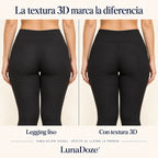 Legging liso frente a legging con textura 3D LunaDoze