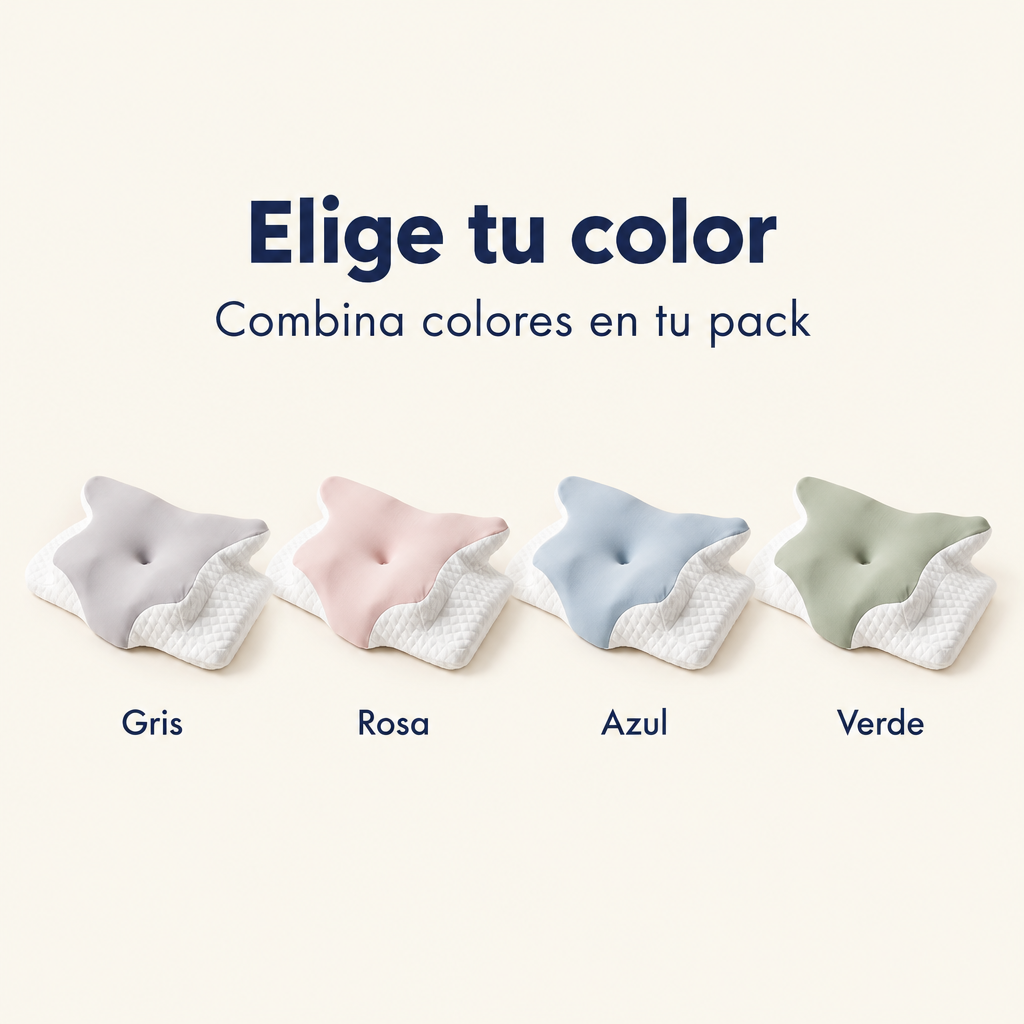 Colores: gris, rosa, azul y verde