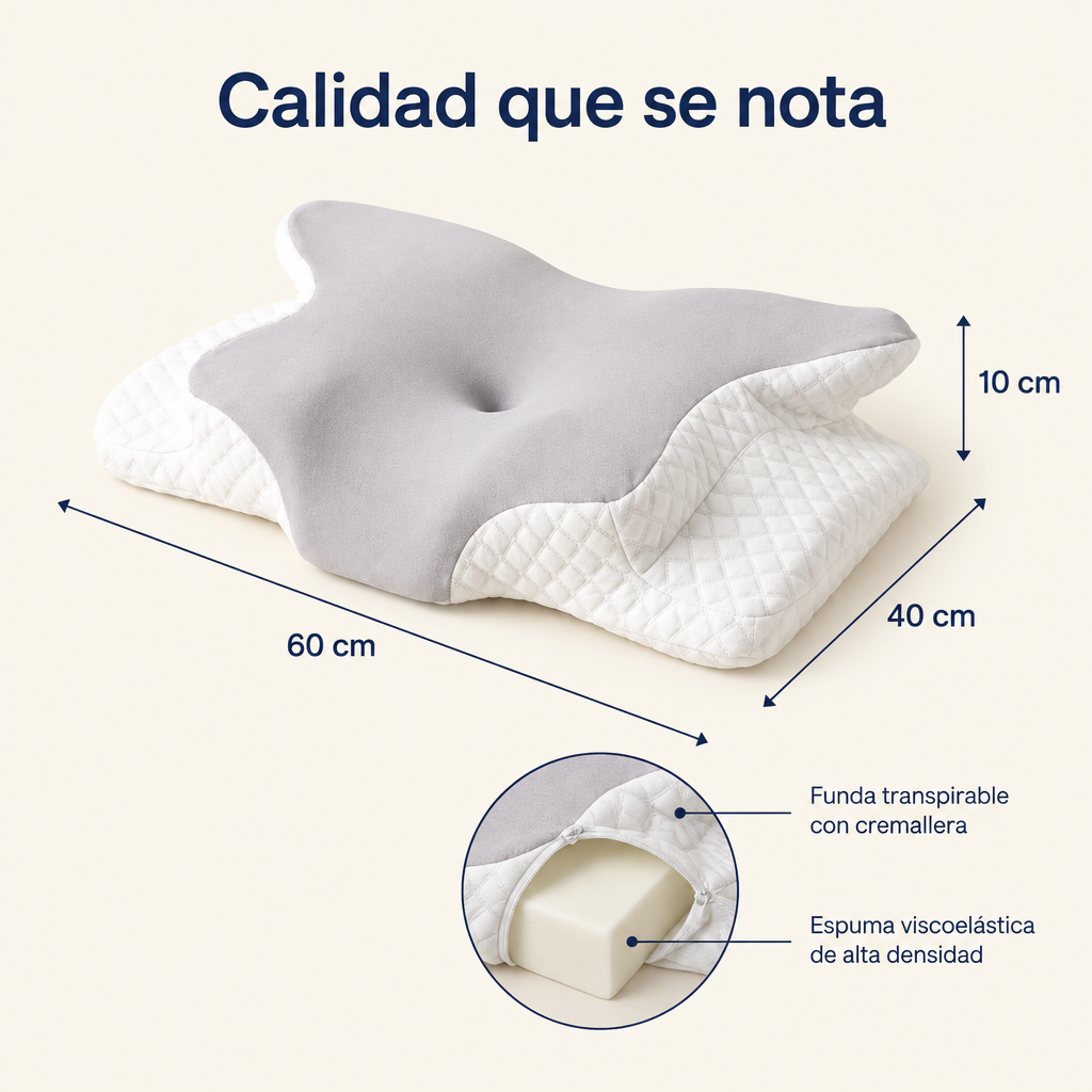 Medidas 60 x 40 x 10 cm y espuma viscoelástica
