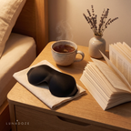 3D Sleep Mask on a bedside table