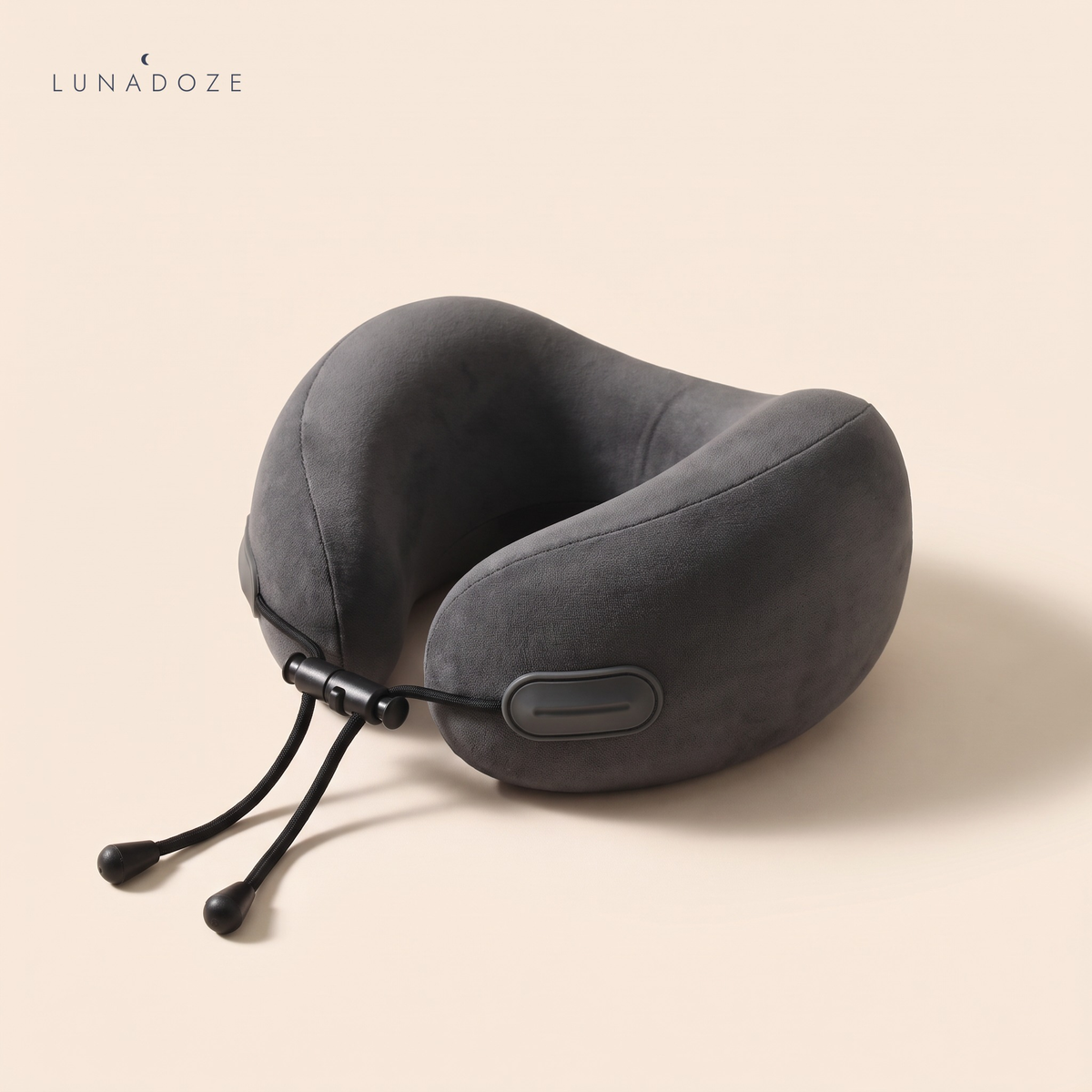 Lunadoze Travel Pillow in charcoal grey