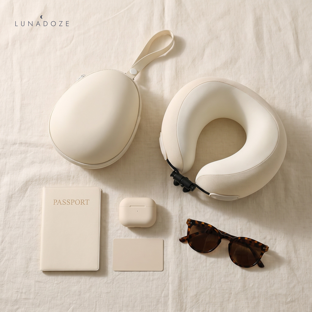 Travel Pillow with its compact carry case